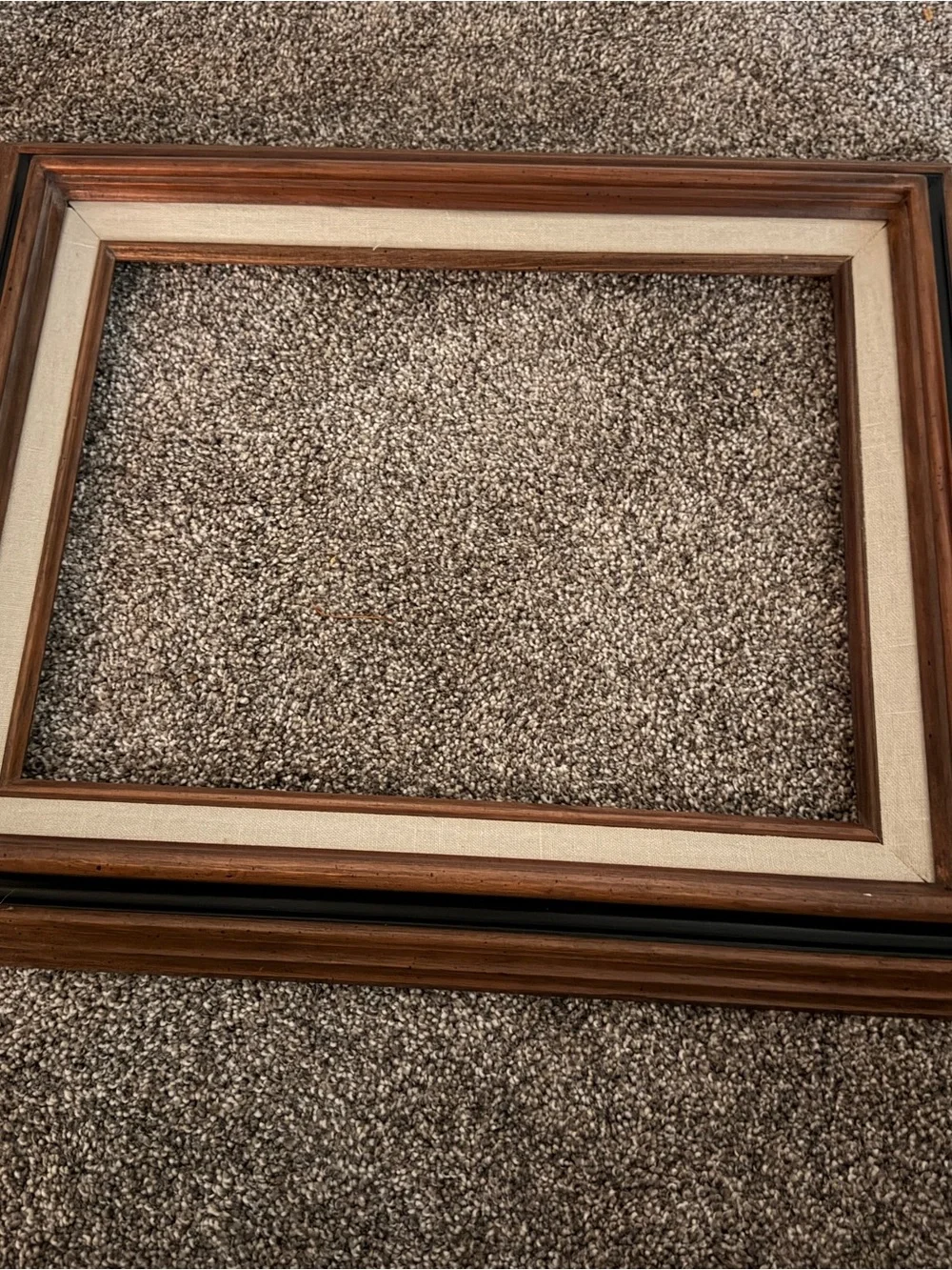 Vintage Wooden Picture Frame with Cream Mat - no glass